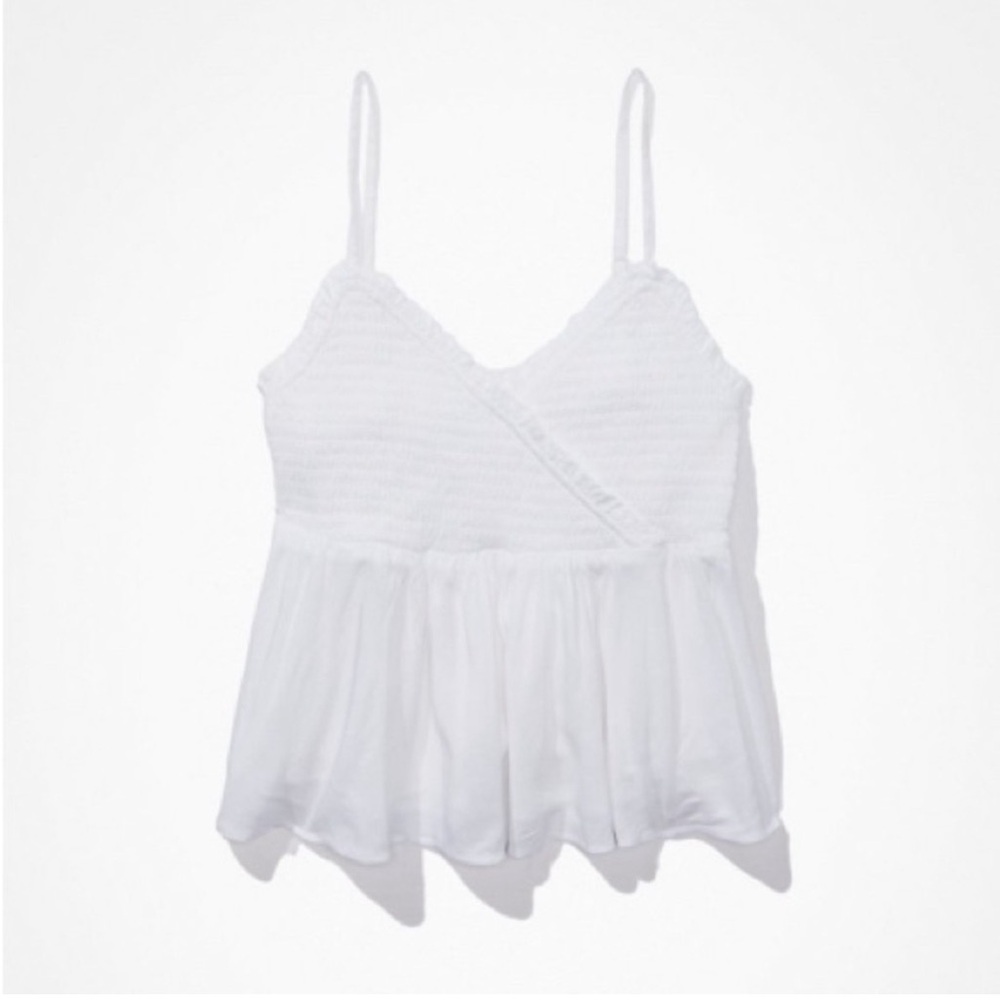 American Eagle White Babydoll Top